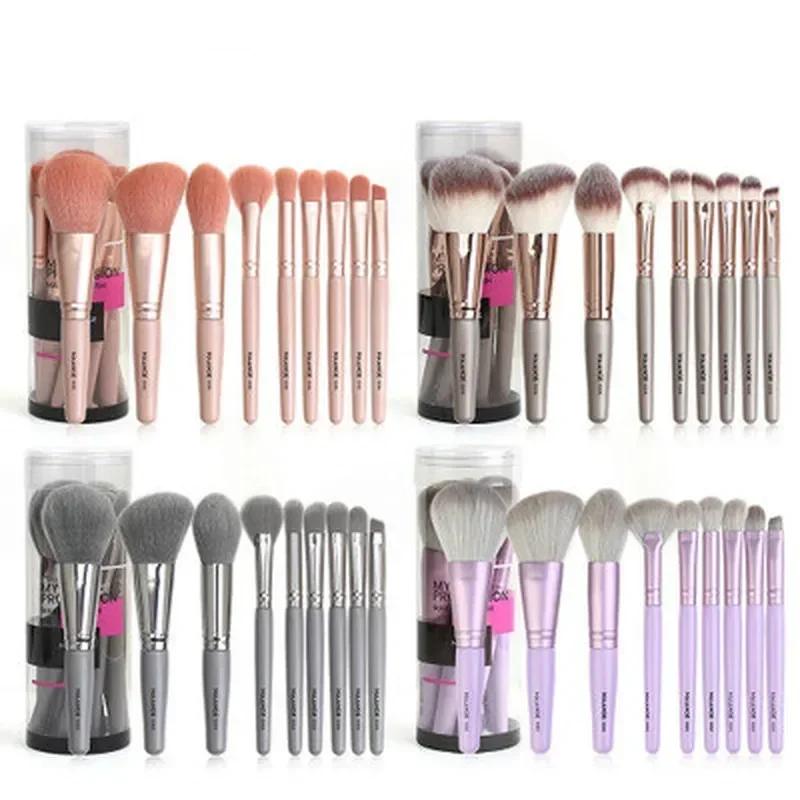 9PCS Makeup Brushes Soft Fluffy for Cosmetics Foundation Rouge Powder Eyeshadow Loose Powder Brushs Blending Makeup Brush Set