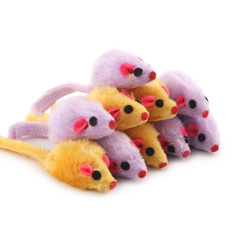 10PCS Pet Toys Mice Animal Cats Toys Aid Fun Fuzzy Mouse Cat Toy For Kitten