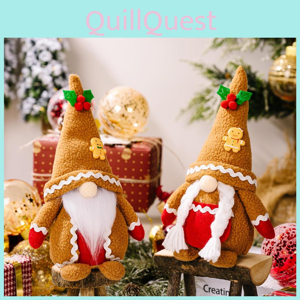 Delightful Khaki Gingerbread Man Needle Hat Rudolf Plush Doll For Christmas Cheer