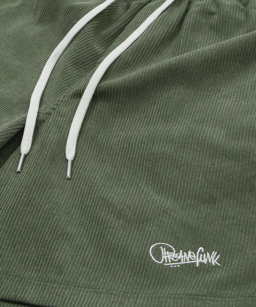 ARCANE FUNK Corduroy Logo Half Pants Light Khaki