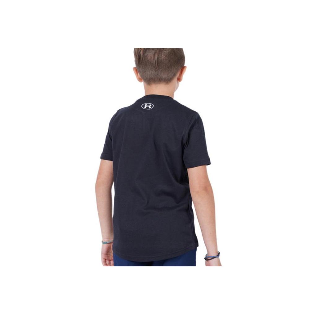 Under Armour Kids Logo Print Sports Round Neck Short Sleeve T-Shirt Kids Tops Black 1363280-001