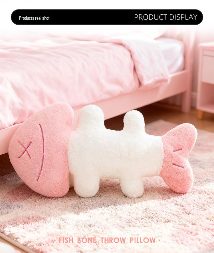 Fishbone Sofa Cushion: Decorative Heart Pillow for Living Room, Bay Window, and Tatami.