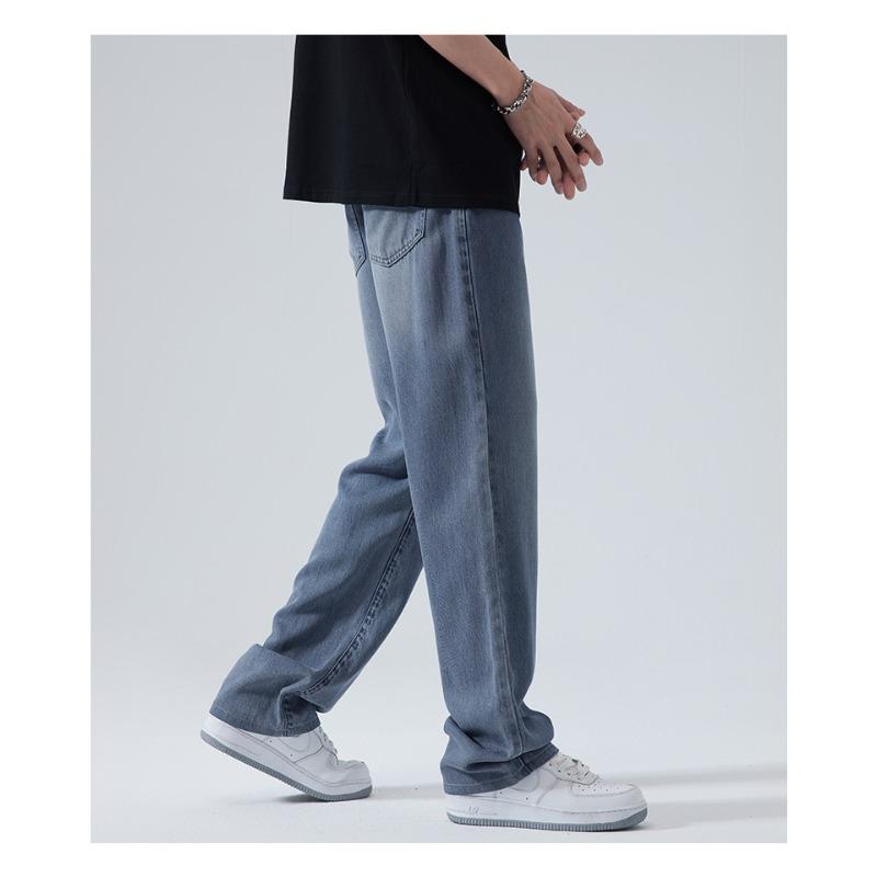 

Летние тонкие мужские джинсы Удобные свободные прямые брюки с широкими штанинами Прохладные брюки 4XL