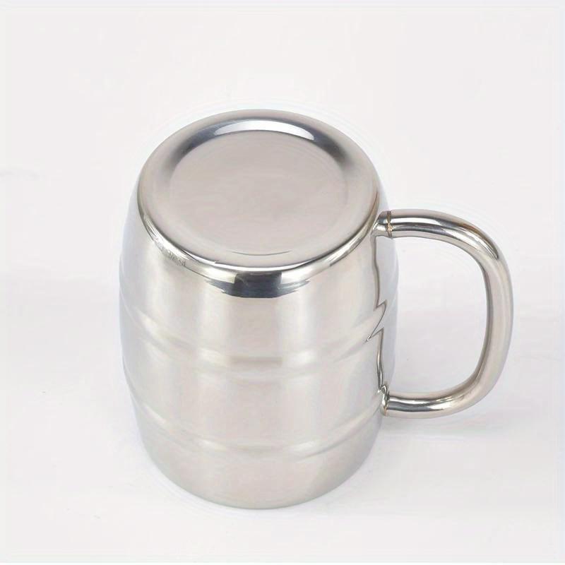 400ml doppelwandiger Edelstahl Bierbecher Outdoor Camping Westlicher Kaffeebecher mit Griff Isoliert Tragbarer Wasserbecher Tassen Geschirr.