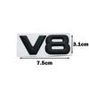 Auto Metal Alloy 3D V8 Logo Engine Displacement Trunk Rear Car Badge Decal Chrome V8 Side Wing Emblem Sticker Car Styling