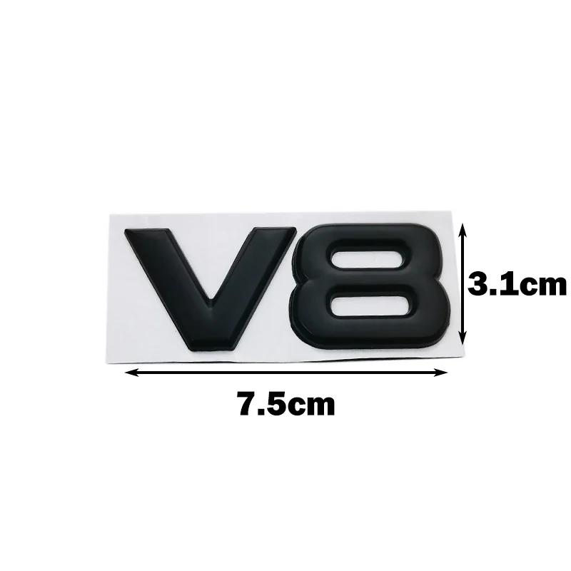Auto Metal Alloy 3D V8 Logo Engine Displacement Trunk Rear Car Badge Decal Chrome V8 Side Wing Emblem Sticker Car Styling