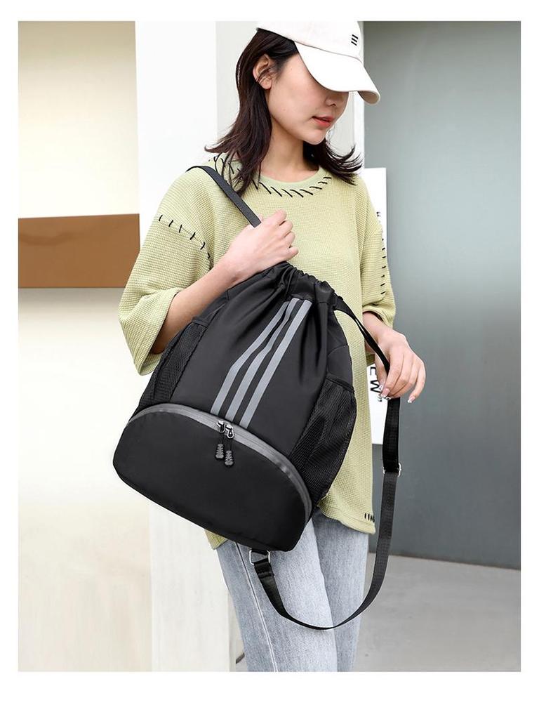 Women's Outdoor Drawstring Backpack for Travel, School, Sports, Fitness, and Basketball Storage