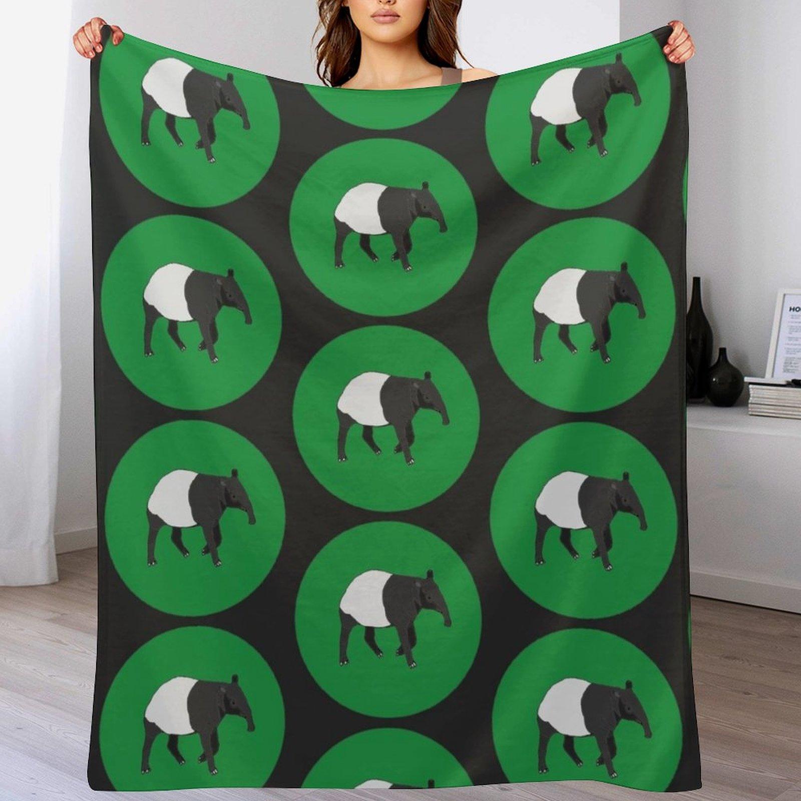 New Malayan Tapir Throw Blanket Lightweight Cozy Blanket for Bed Sofa 102x76cm(40x30in)