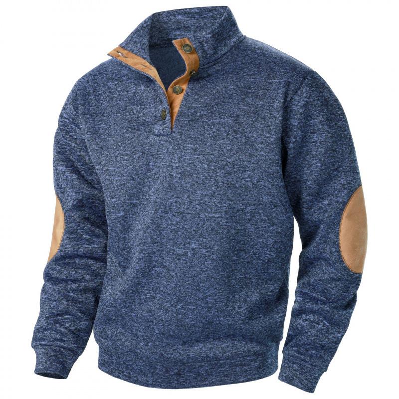 Męski sweter dzianinowy z kołnierzem stojącym, długim rękawem, na wiosnę, jesień, zimę, casualowy