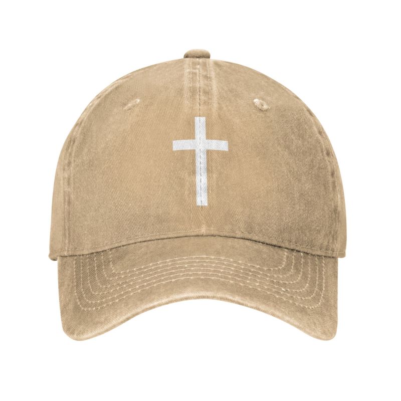 Fashion Cotton Catholic Jesus Cross Baseball Cap Women Unisex Personalized Adjustable Adult Christian Religious Dad Hat Spring