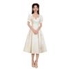 Champagne Square Collar Evening Dress High-end Light Luxury High-end Sense Art Examination Annual Meeting Adult Ceremony Banquet Bubble Sleeve Dress
