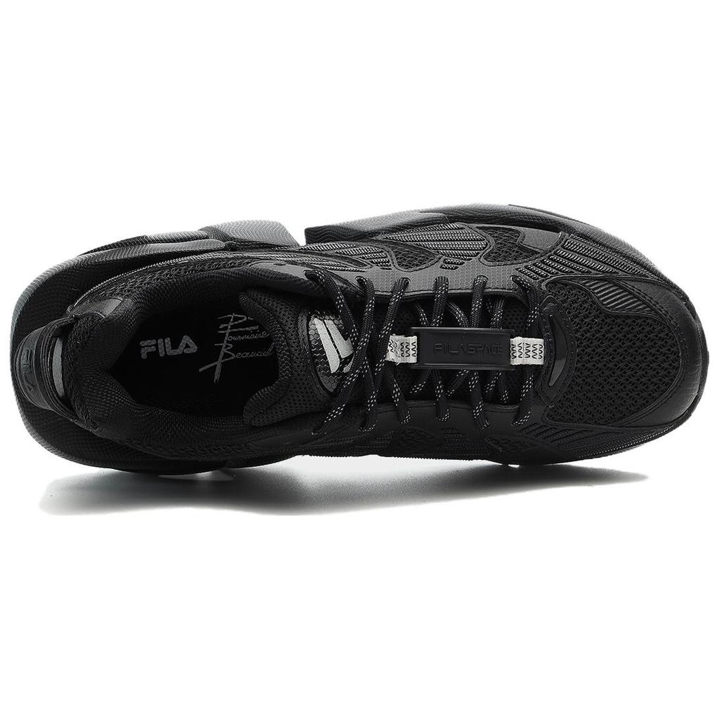 FILA Space Fabric Synthetic Leather TPU Comfortable Versatile Trendy Low-Top Dad Shoes Women sneaker Black F12W324103FBK