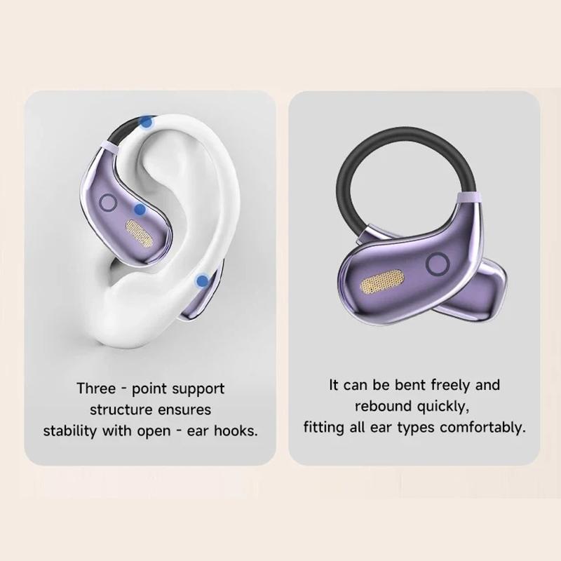 Wireless Touch Ear-Hook Earphones Painless Wear HiFi Stereo Music With HD Microphones Digital Display Noise Cancel