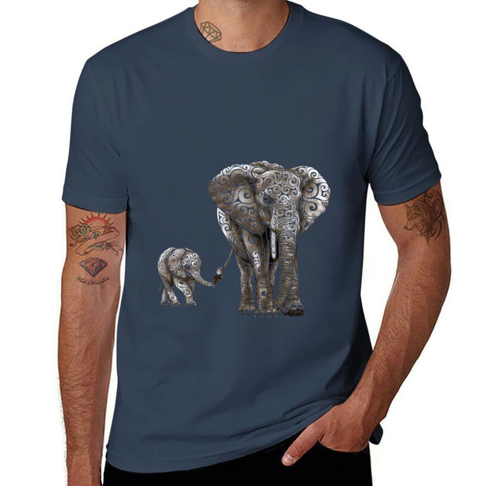 Футболка Swirly Elephant Family мужские футболки для мужчин хлопковая футболка в упаковке футболка S
