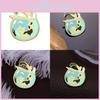 Adorable Cartoon Cat Jumping Into Fish Tank Enamel Pin Brooch Creative Accessory