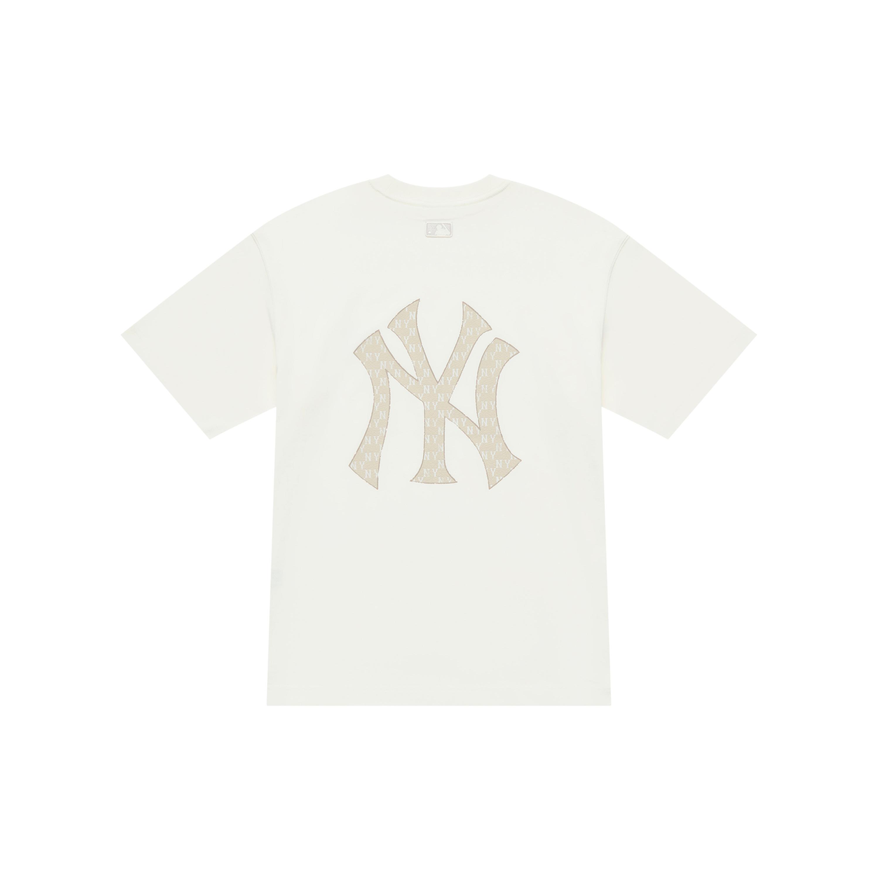 MLB MONOGRAM New York Yankees FW25 T Shirt Unisex White 3ATSM0454-50IVS L