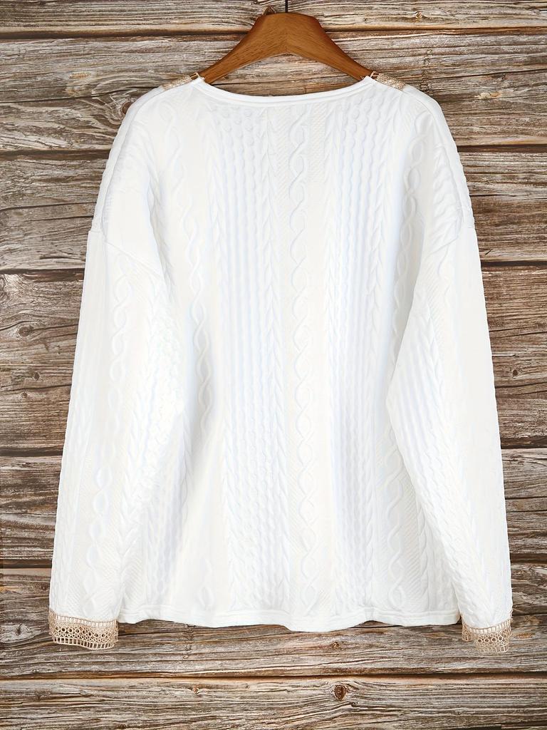 2025 Plus Size Women's V-Neck Knit Sweater: New Solid Color, Long Sleeve for Autumn/Winter, European & American Style