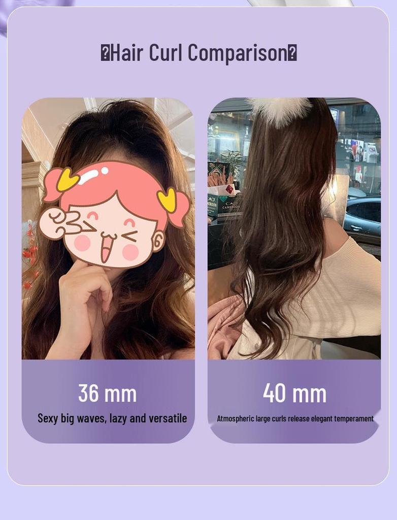 40mm Automatic Rotating Curling Iron with Negative Ions - Gentle, Large-Wave Styling