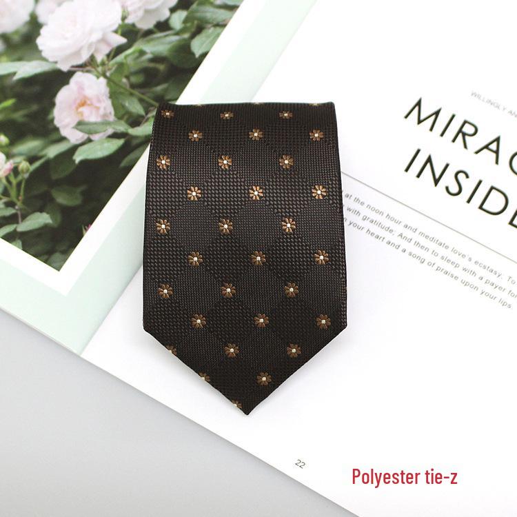 2024 Men's Jacquard Polyester Silk Tie - Floral and Stripe Design