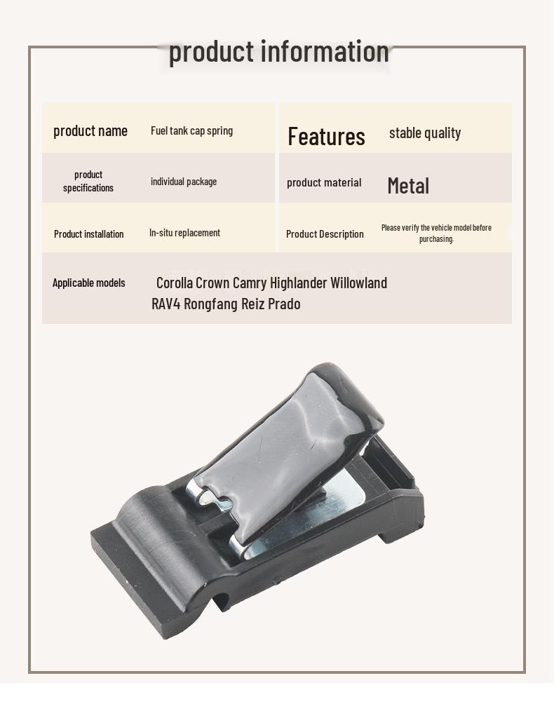 77360-35040: Clip de Resorte de Tapa de Tanque de Combustible Compatible para RAV4, Rongfang, Weilanda, Camry, Reiz, Corolla.