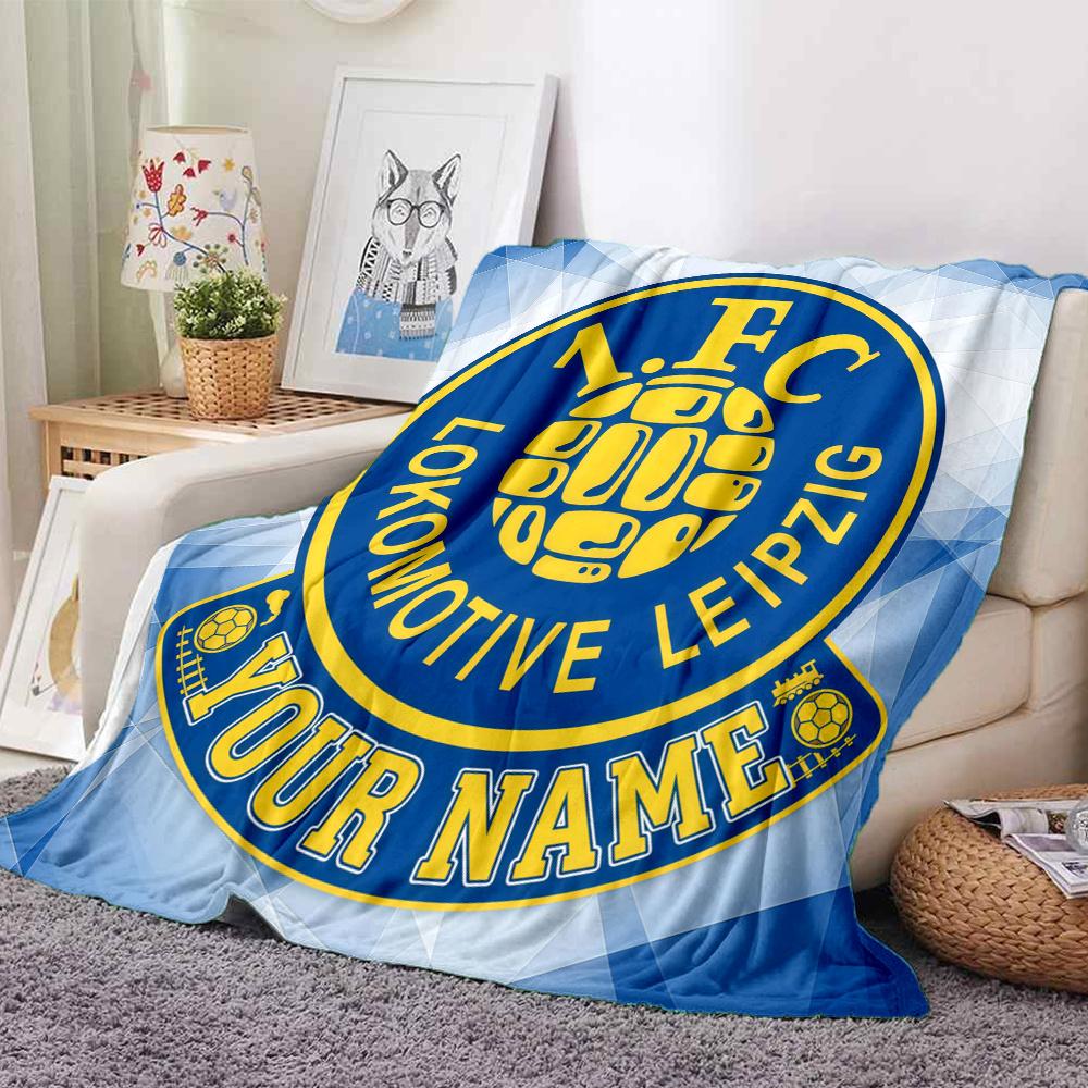 1PC 1 Fc Lokomotive Leipzig Custom Name Patterned Flannel Blanket Suitable For All Seasons for Home Decor Warmth and Comfort Gifts Holiday Present