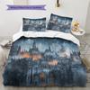 Sky Castle Pattern Bedding Quilt Set  Home Decoration  Gift (1 * Duvet Cover + 2 * Pillowcase  Without Core)