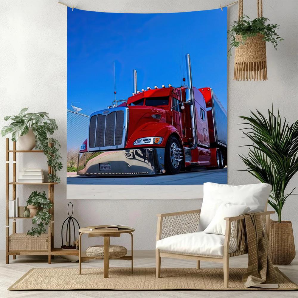 Kw Heavy Trucks Wall Decor Tapestry Art For Pet Memorial Birthdaywedding Party Backdrop Family Gift