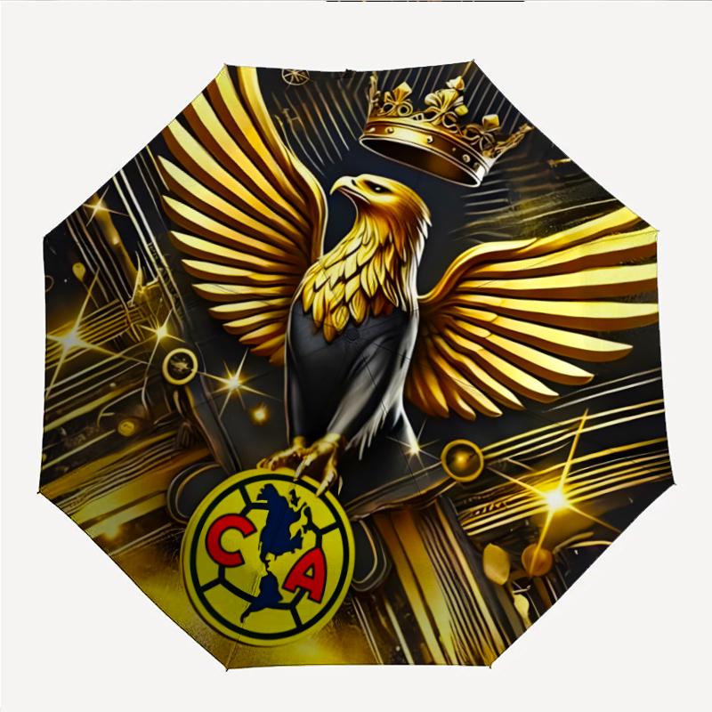 Club América Fashionable Automatic Opening/Closing Folding Umbrella. Portable and Foldable, Ideal for Gift, Travel, and Daily Use.