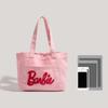 Barbie Pink Canvas Tote Bag for Women, Fashion Shoulder Bag for College Students, Lightweight Large Capacity Bookbag for School & Outing