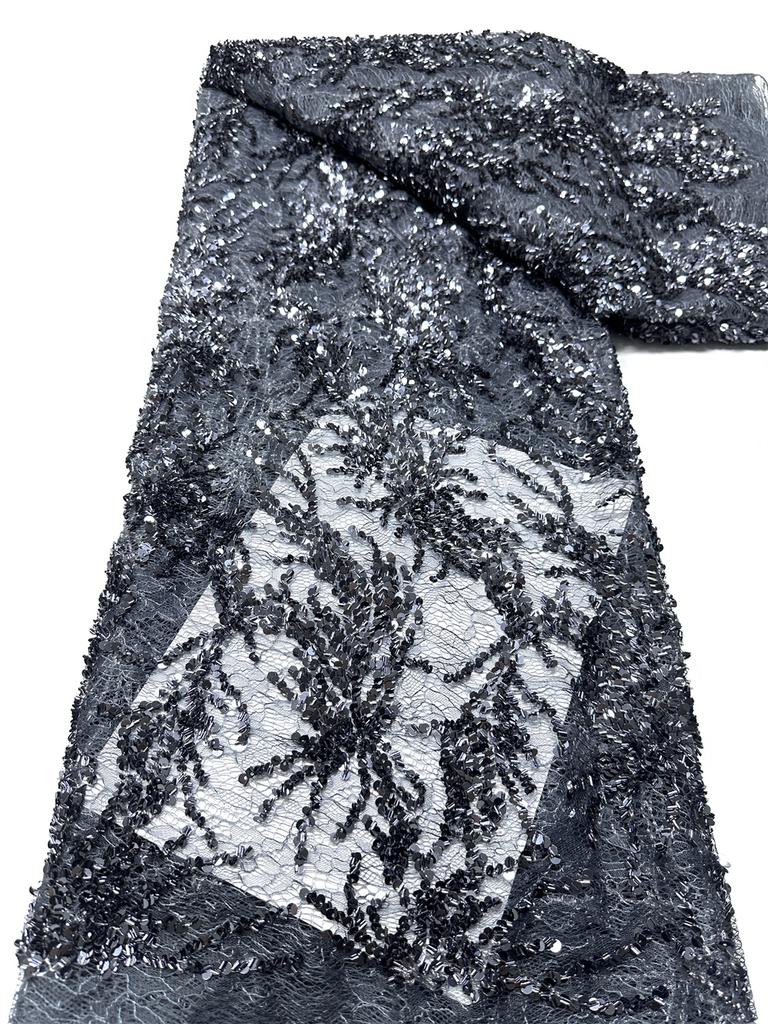 Wholesale African Sequins Lace Fabrics 2026 Nigerian French Sequins Net Lace Fabric For Women Dress Wedding High Quality 5Yards
