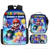 Cartoon Schoolbag Mario Backpack Satchel Pencil Case Three-Piece Set Mario Backpack