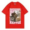 Professional Napper Funny Cat Meme Tshirt Kawaii Fashion Short Sleeve Tshirts High Quality Cotton Clothing Tee Shirt Unisex