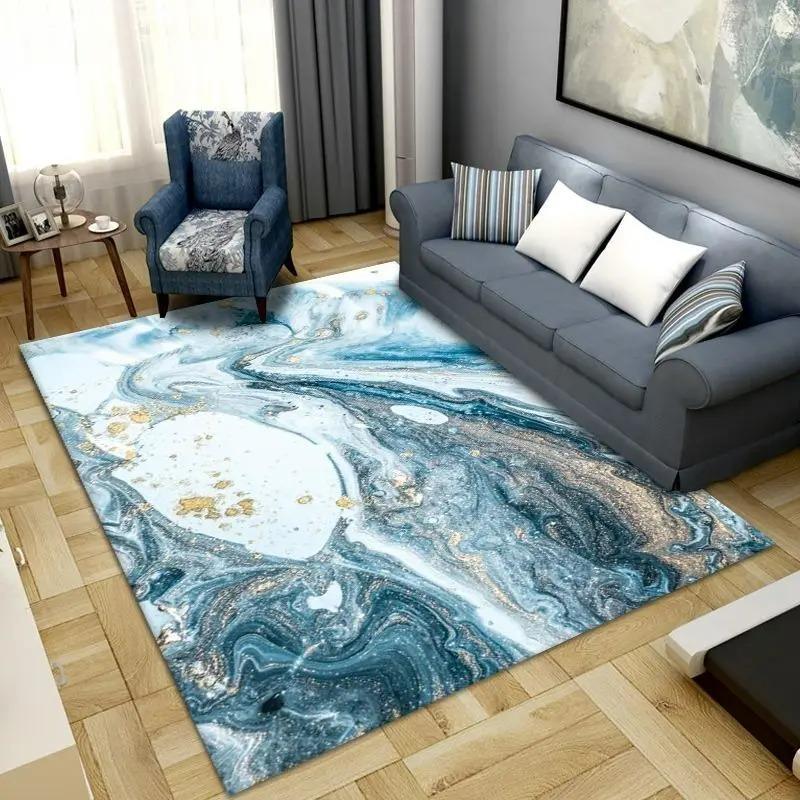 Marbling Pattern Living Room Decoration Large Area Rug Modern Abstract Rugs for Bedroom Home Decor Carpet Light Luxury Floor Mat