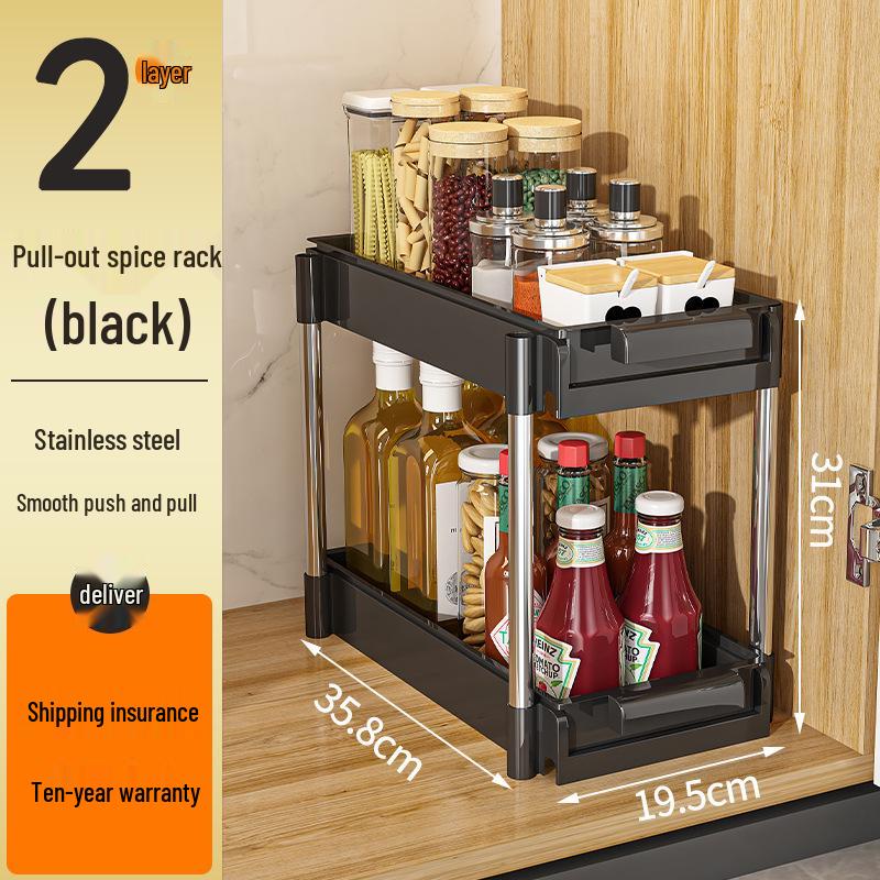 Tiered In-Cabinet Pull-Out Dish Rack for Plates and Bowls
