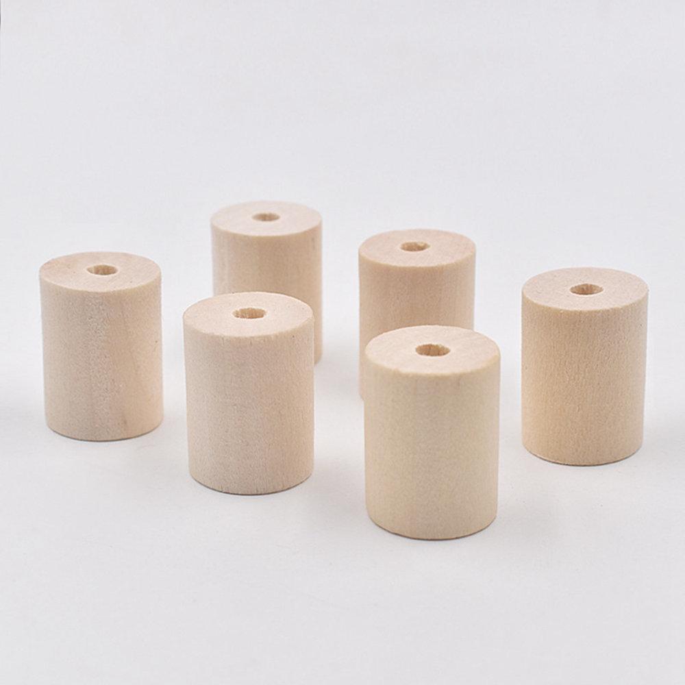 15 stk 25 mm 30 mm 40 mm Stor Sylinderform Naturtre Håndverk Store Hull Perler for DIY Håndverk Treskjæring Smykkefremstillings Tilbehør
