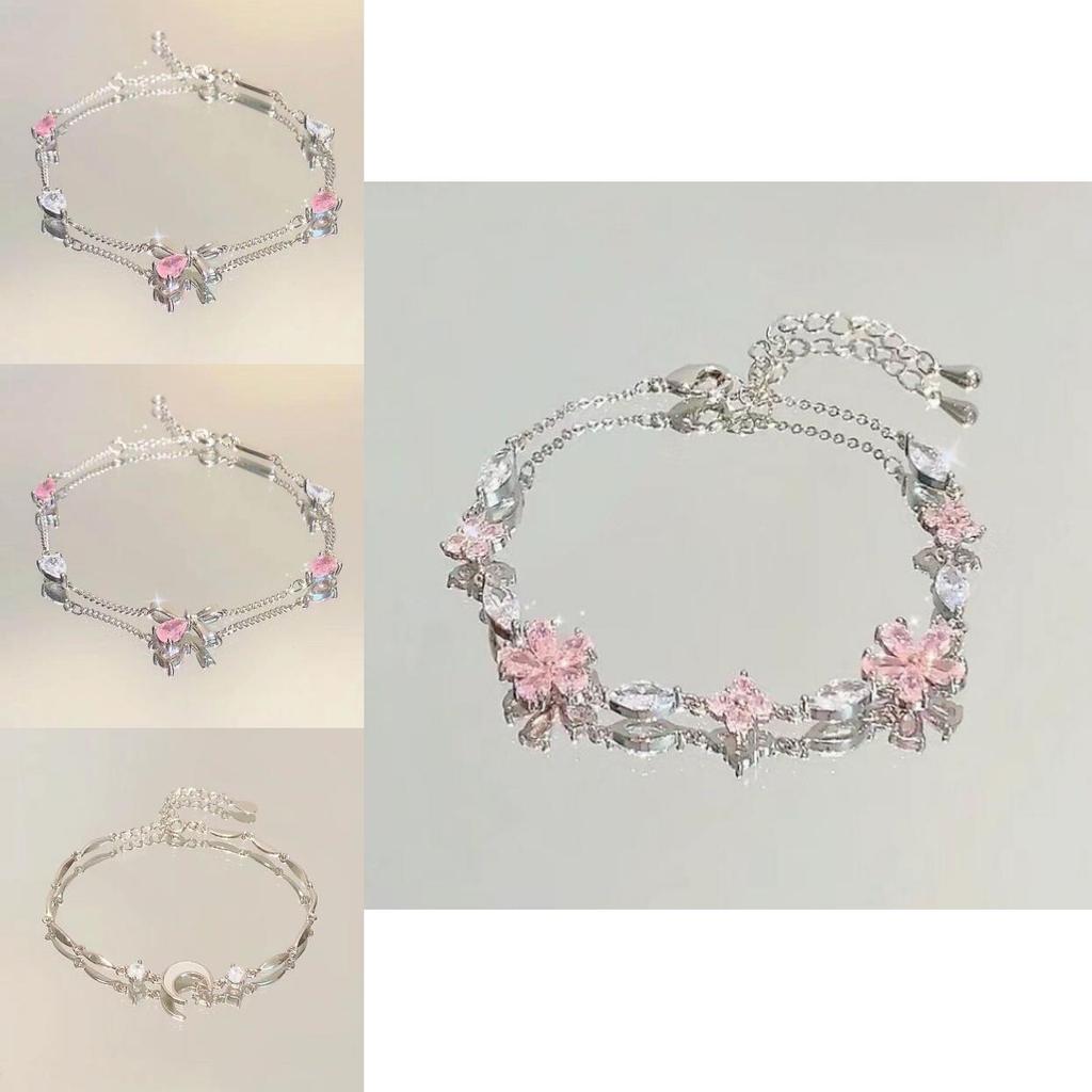 Spring Unique Alloy Jewelry With Flower Design And Moon Pendant For Gift