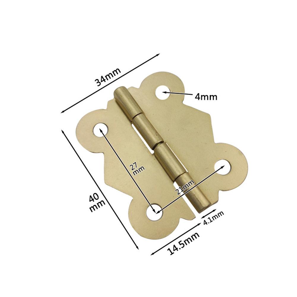 10pcs set Door Hinges Bronze Cabinet Drawer Jewelry Box Decorate Hinge for Furniture Hardware