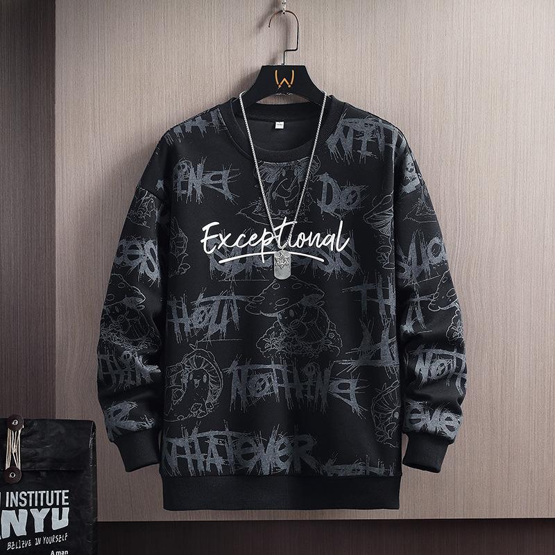 

Новая мужская толстовка на весну и осень, повседневная, универсальная, для молодых и красивых, пуловер с круглым вырезом и длинными рукавами, мужская толстовка M