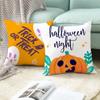 Home Cartoon Pumpkin Head Halloween Pillow Cover Peach Velvet Cushion Cover Office Sofa Cushion Cover
