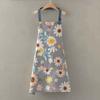 Cute Flower Kitchen Household Oil-Proof Cooking Apron For Women Children Men Kitchen Waterproof Adult Coffee Baking Accessories