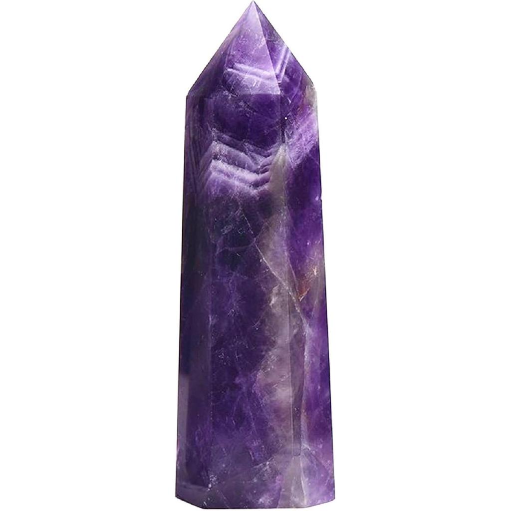 Natural Amethyst Crystal Wand - Healing Pointed Tower for Energy Meditation Chakra Balancing 2.5-3 inch