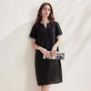 Women's Mulberry Silk Gambiered Canton Gauze Short-Sleeve Dress