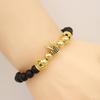 Double Crown Zirconia Bracelet with Micro-inlaid Copper Frosted Buddhist Beads