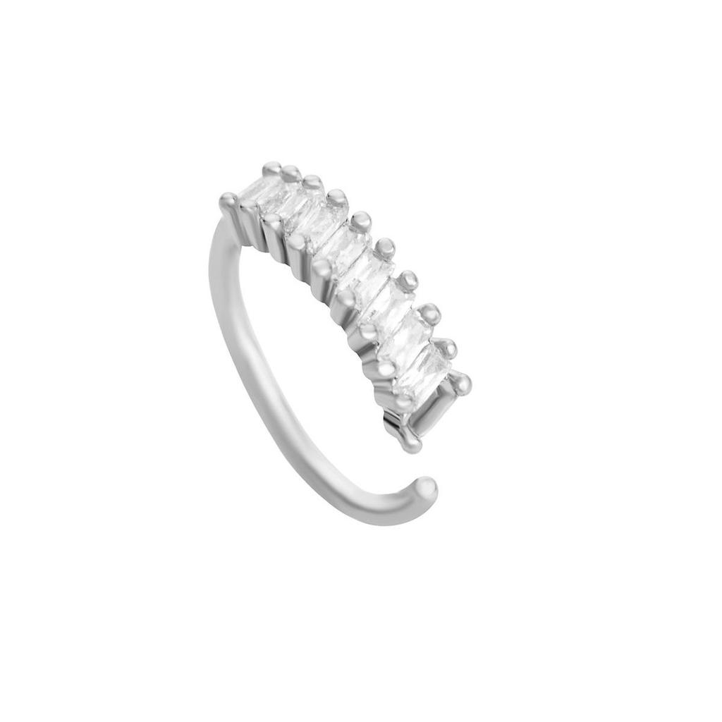 Europäisch-amerikanischer Nasenring mit Blatt- und Blumenmotiv und Diamanteinlage – elegant, kreativ, ohne Piercing.