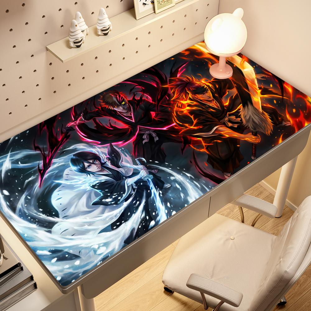 

White Anime Large Mousepad Bleach Manga Panel Laptop Office Rubber Soft Table Mat Pc Keyboard Gaming Non-Slip Carpet HYBXAXC 600x300x2mm