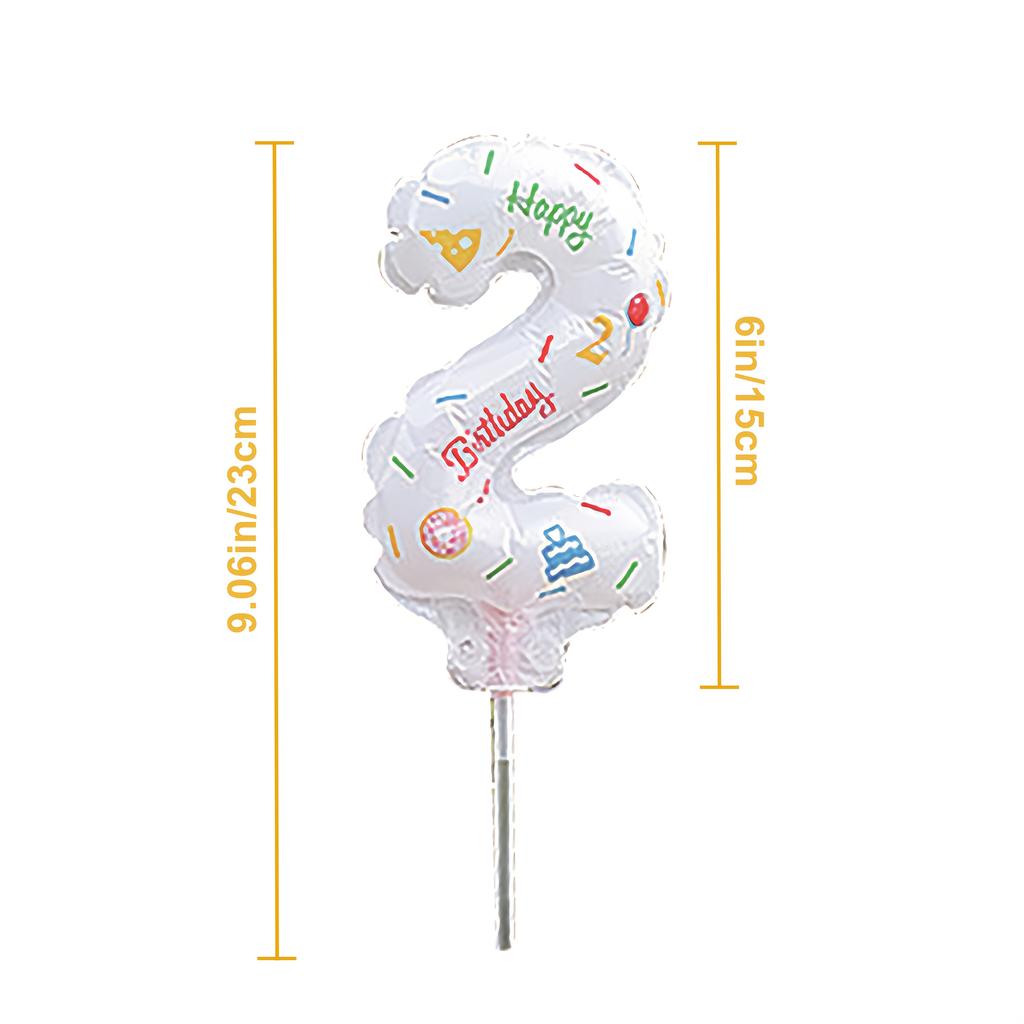 1pc Cake-Decorated Digital Balloon, for Bathing, Cake Decoration, Birthday Festival Number Flag, Handheld Aluminum Film Balloon Group Number Birthday