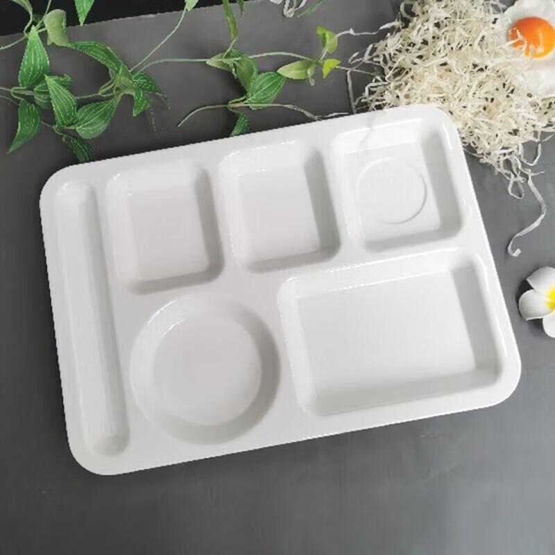ZLIII Thickened Melamine Rectangular 6-Compartment Divided Dining Tray