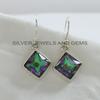 Mystic Topaz Earrings, Handmade Earrings for Her, 925 Sterling Silver Square Topaz Earring, Birthday Gift, Gift for Friends