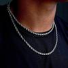 Vnox Dropshipping Rope Chain Necklaces for Men Women, Twisted Sigapore Links Choker, Basic Casual Rock Stainless Steel Collar