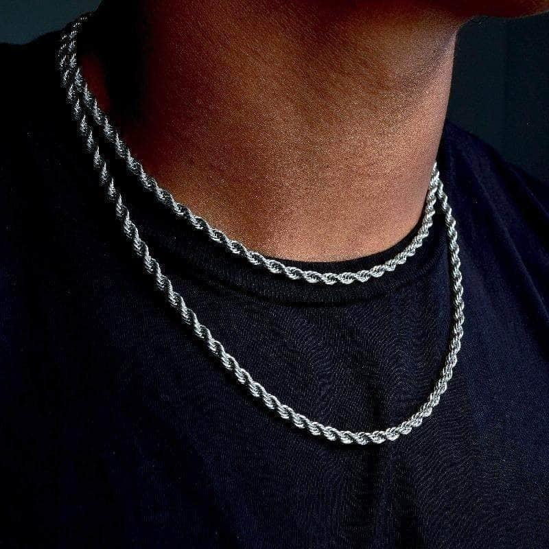 Vnox Dropshipping Rope Chain Necklaces for Men Women, Twisted Sigapore Links Choker, Basic Casual Rock Stainless Steel Collar